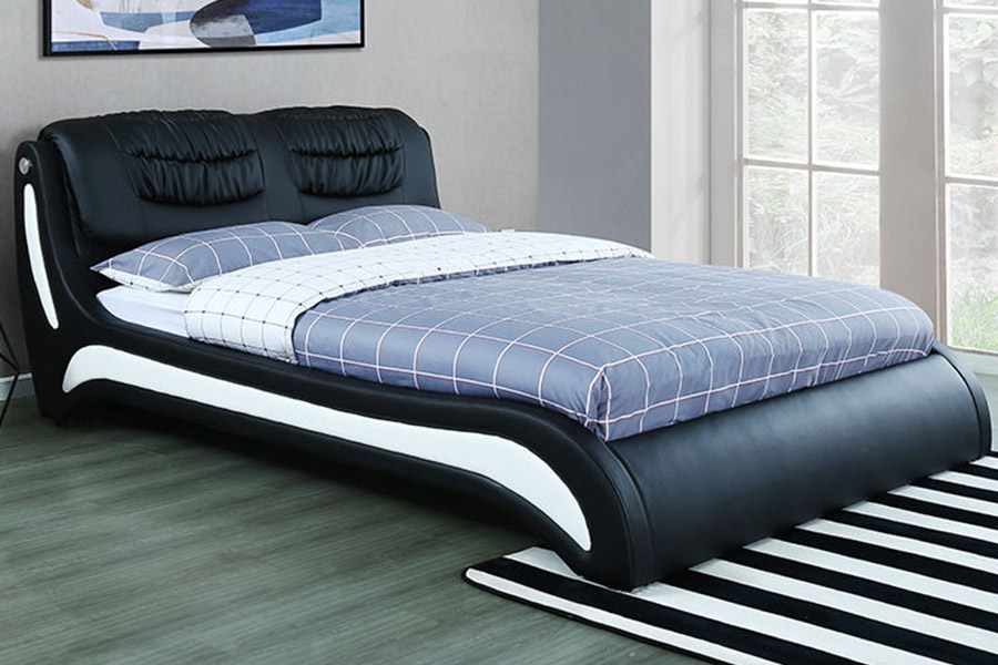 1441 Modern minimalistisch design lederen bed, gestoffeerd bed