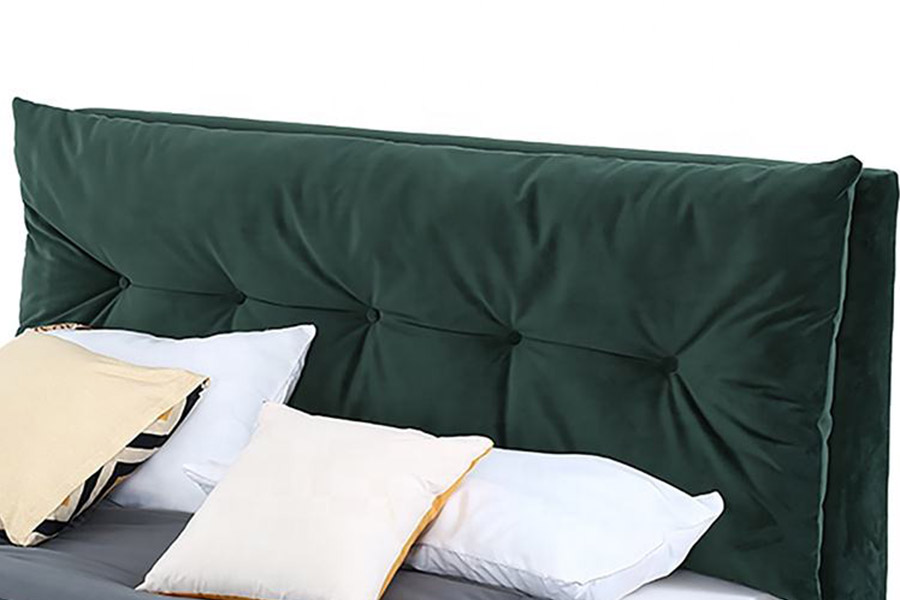 1392 Modern, eenvoudig gestoffeerd bed met fluwelen stof