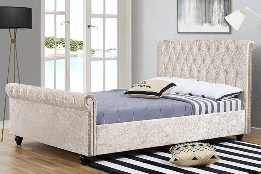 1366 Modern sleebed, met fluweelstof gestoffeerd bed