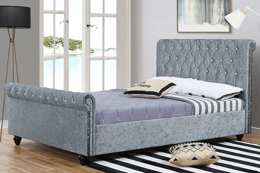 1366 Modern sleebed, met fluweelstof gestoffeerd bed