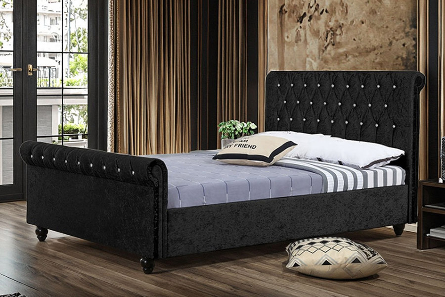 1366 Modern sleebed, met fluweelstof gestoffeerd bed