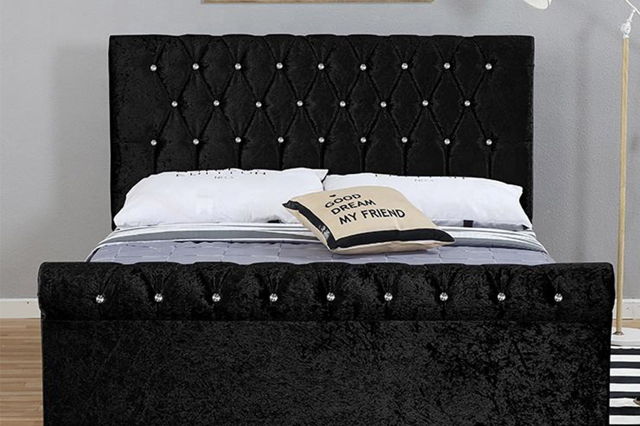 1366 Modern sleebed, met fluweelstof gestoffeerd bed