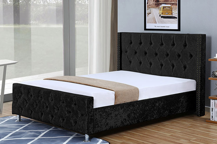 1357 Houten frame leermateriaal Gestoffeerd bed