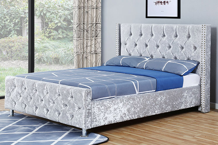 1357 Houten frame leermateriaal Gestoffeerd bed