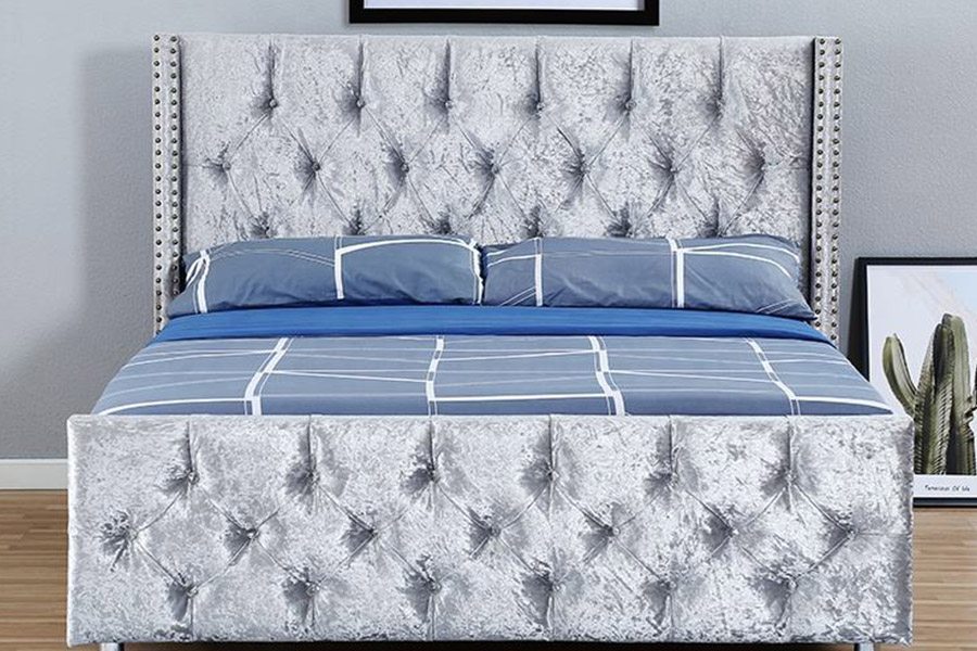 1357 Houten frame leermateriaal Gestoffeerd bed