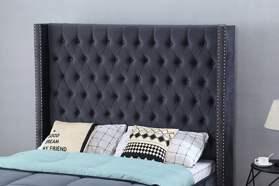 1351 Modern luxe design vleugelbed, gestoffeerd bed