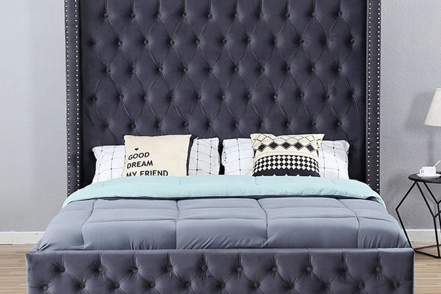 1351 Modern luxe design vleugelbed, gestoffeerd bed