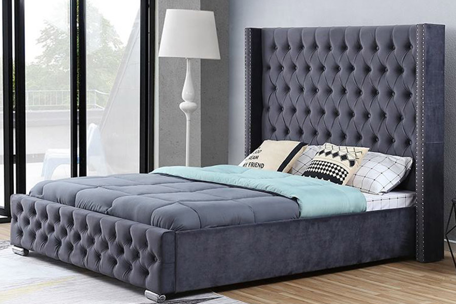 1351 Modern luxe design vleugelbed, gestoffeerd bed