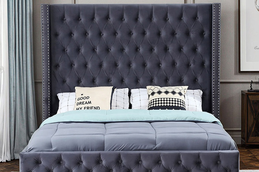1351 Modern luxe design vleugelbed, gestoffeerd bed