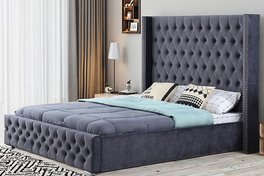 1351 Modern luxe design vleugelbed, gestoffeerd bed