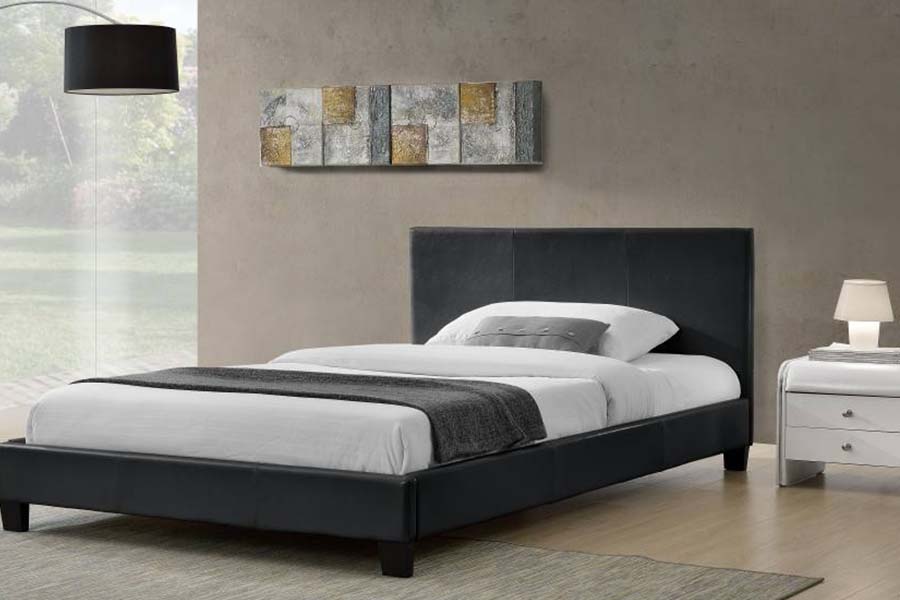 1864 Modern, eenvoudig ontwerp PU-lederen bed, gestoffeerd bed