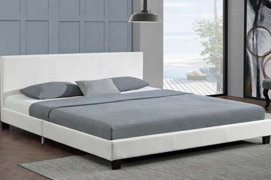 1864 Modern, eenvoudig ontwerp PU-lederen bed, gestoffeerd bed