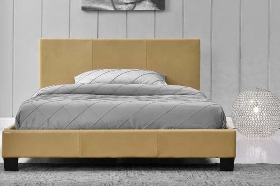 1864 Modern, eenvoudig ontwerp PU-lederen bed, gestoffeerd bed