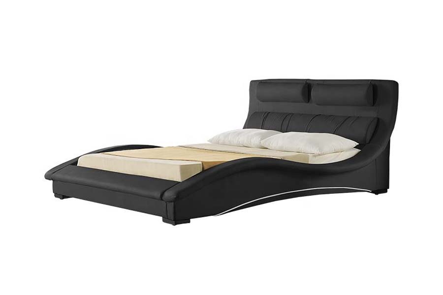 1840 Klassiek gebogen design met leer bekleed bed
