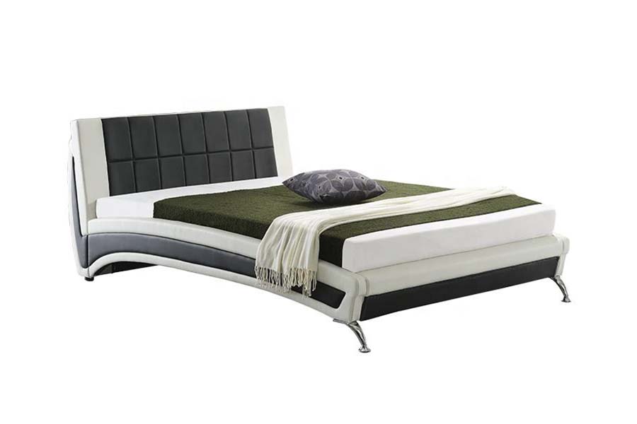 1857 Modern eigentijds kunstleer LED-gestoffeerd bedframe