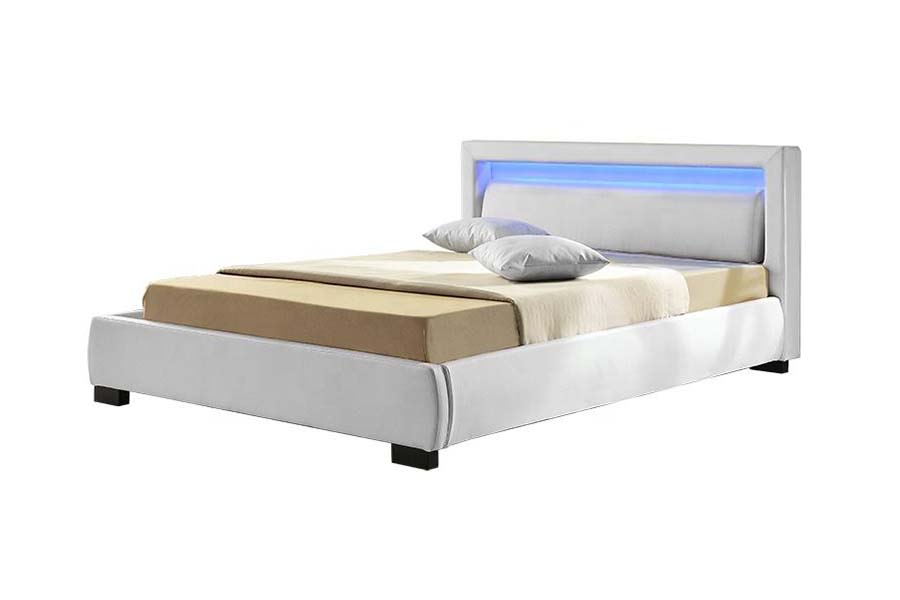1857 Modern eigentijds kunstleer LED-gestoffeerd bedframe