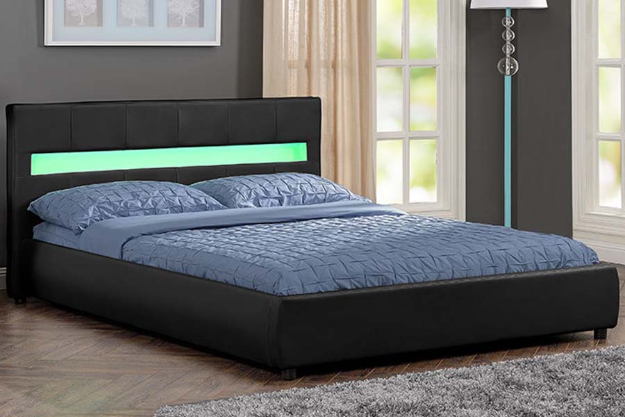 1813 Wit PU zacht bed LED gestoffeerd bedframe