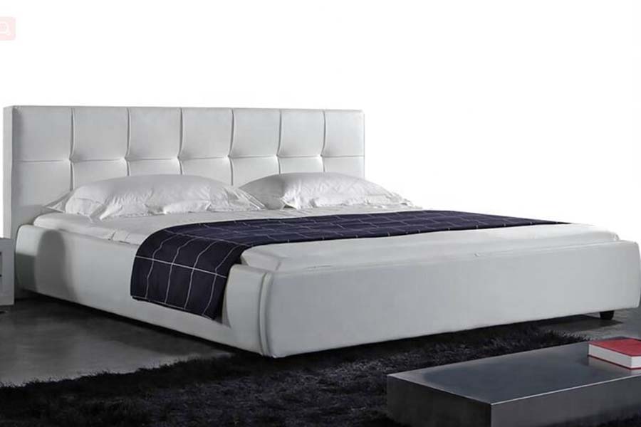 1813 Wit PU zacht bed LED gestoffeerd bedframe