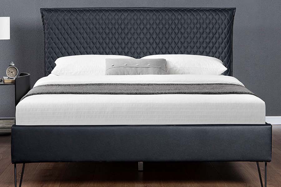 1664 Leren Bett Bed, gestoffeerd bed in moderne stijl