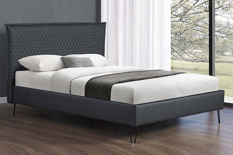 1664 Leren Bett Bed, gestoffeerd bed in moderne stijl
