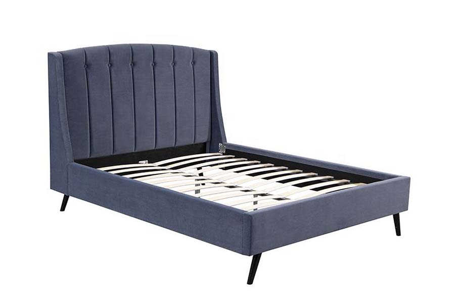 1663 Tweepersoons getuft fluweelhouten bed Gestoffeerd bed