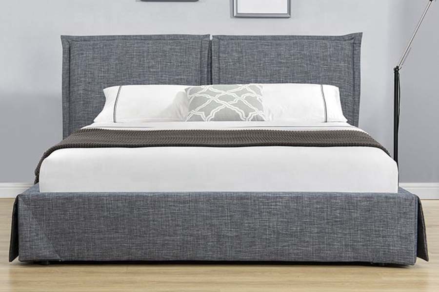 1530 Gestoffeerde bedden met linnen stof Gestoffeerd bedframe met opbergruimte