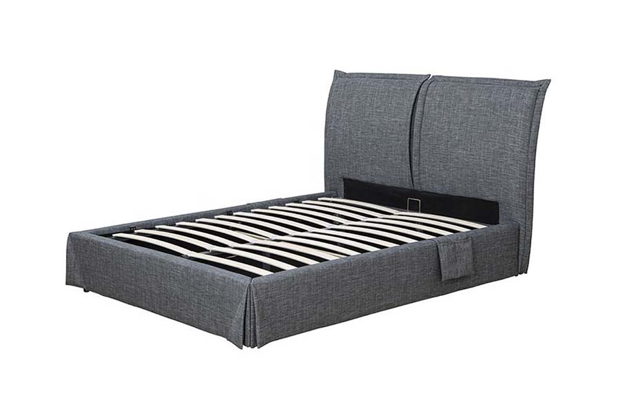 1530 Gestoffeerde bedden met linnen stof Gestoffeerd bedframe met opbergruimte