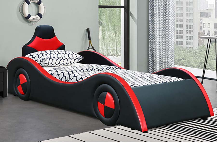 1510 Leren bed Cool Shape autobedden voor kinderen