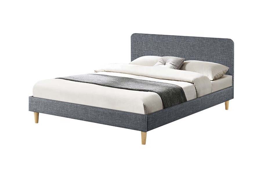 1509 Hoogwaardig houten linnen bed, gestoffeerd bed