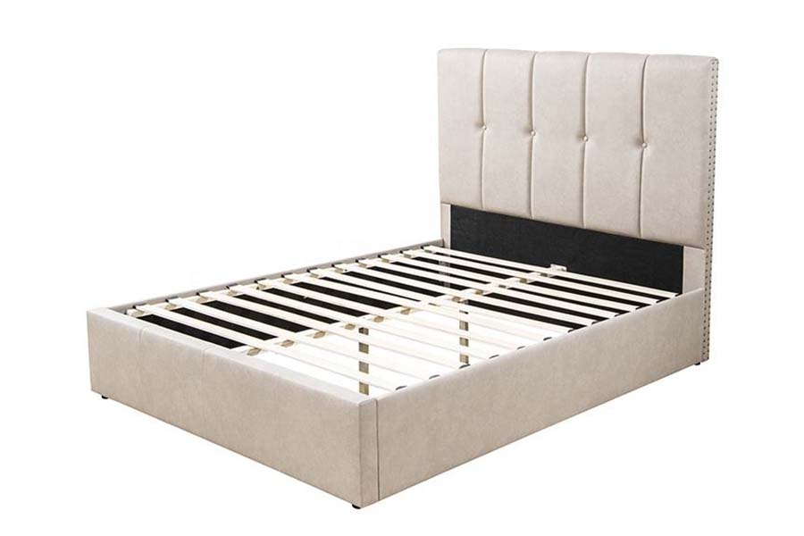 1616 Kingsize bed van zachte stof, gestoffeerd bed met knopendesign