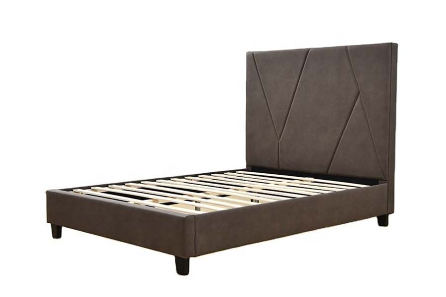 1615 Eenpersoons leren bed Gestoffeerd bed