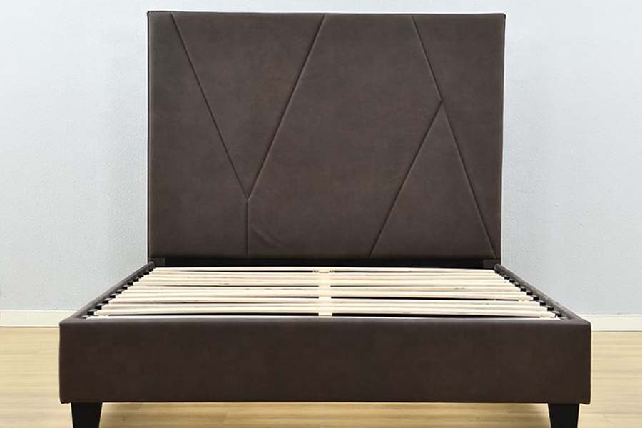 1615 Eenpersoons leren bed Gestoffeerd bed