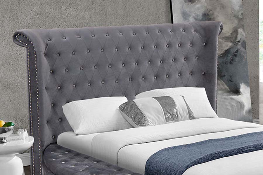 1611 Modern luxe gestoffeerd getuft bed Gestoffeerd bed