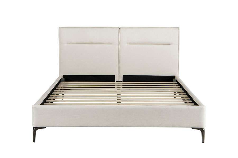 4266 Hoofdeinde met ritssluiting, linnen beige gestoffeerd bed