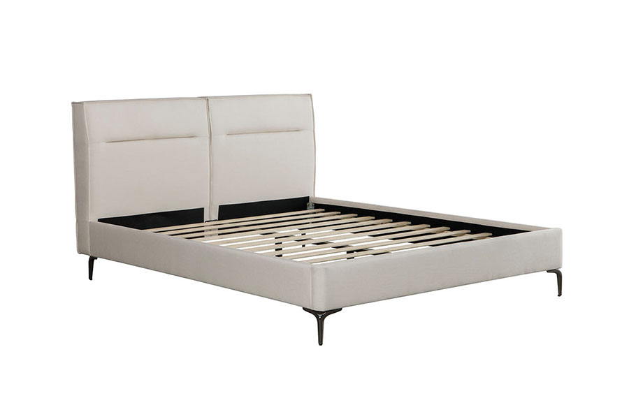 4266 Hoofdeinde met ritssluiting, linnen beige gestoffeerd bed