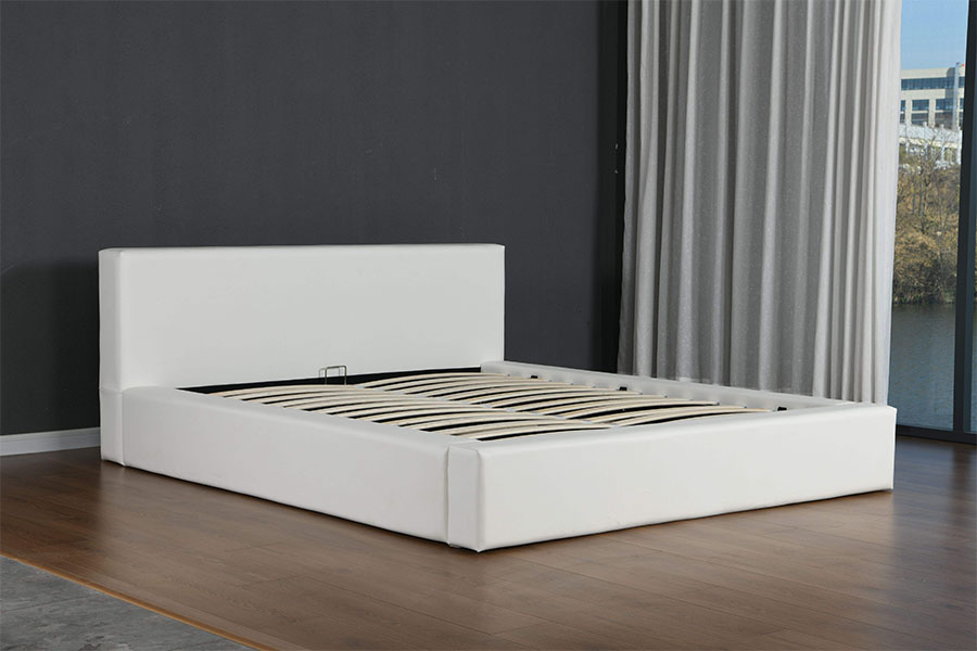 4246 Scandinavisch minimalistisch kunstleer bedframe met opbergruimte