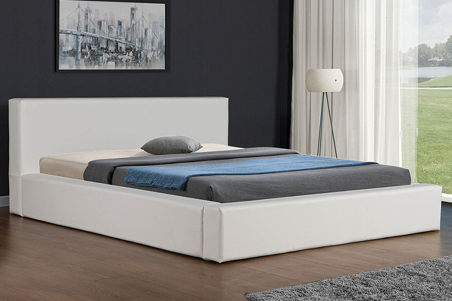 4246 Scandinavisch minimalistisch kunstleer bedframe met opbergruimte
