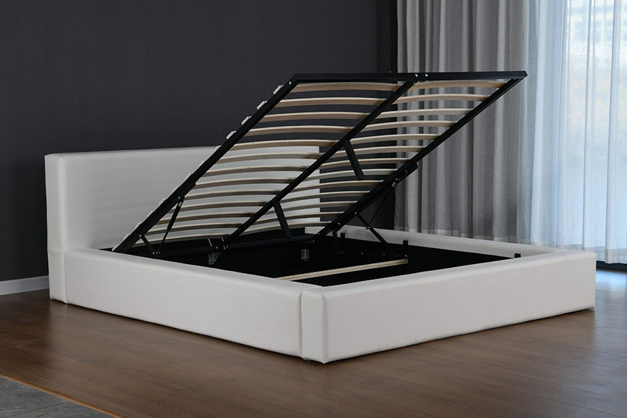 4246 Scandinavisch minimalistisch kunstleer bedframe met opbergruimte