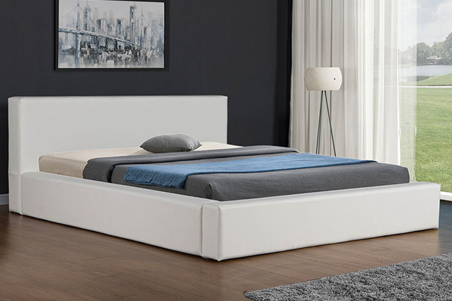 4246 Scandinavisch minimalistisch kunstleer bedframe met opbergruimte