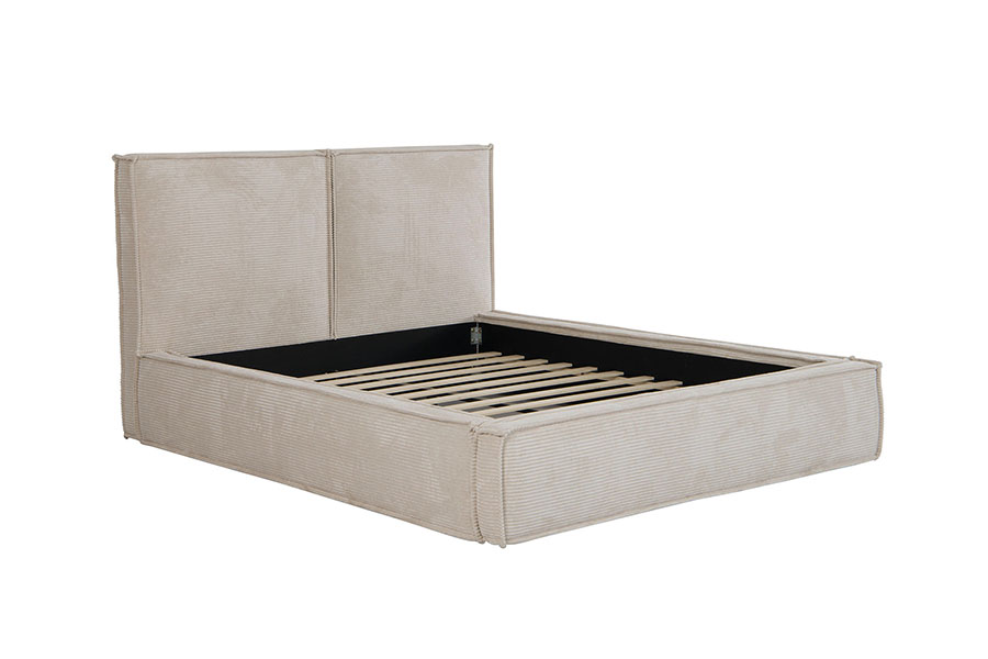 4213 Gestoffeerd bed met tofu-design van corduroystof