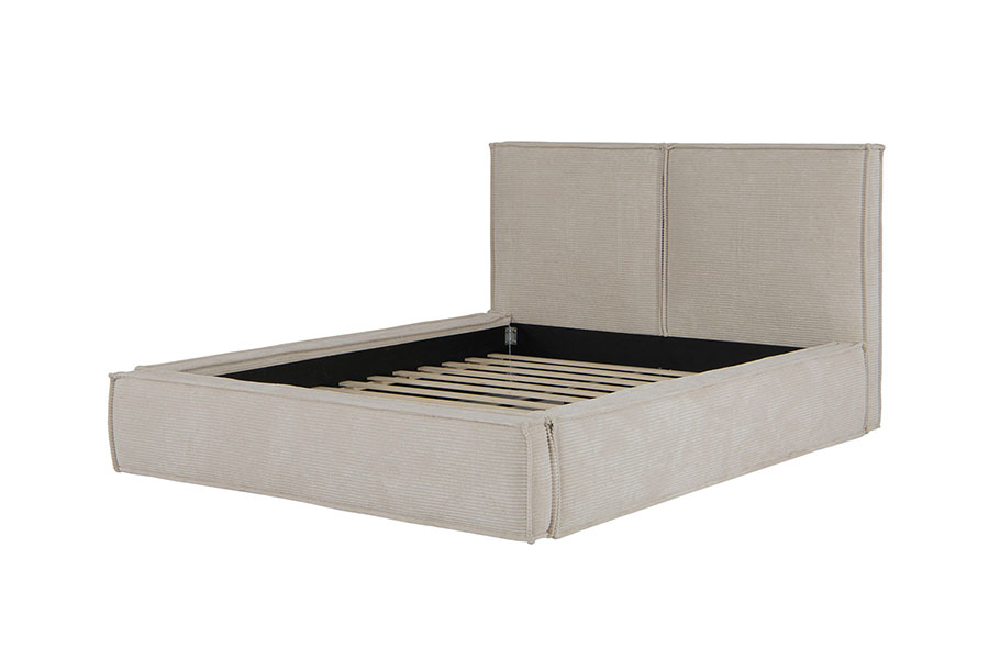 4213 Gestoffeerd bed met tofu-design van corduroystof