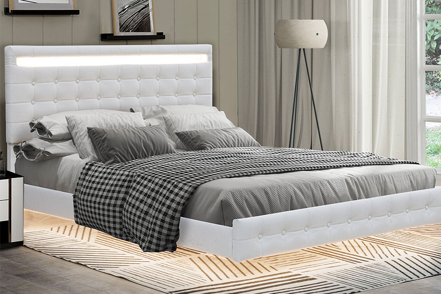 4209 Kingsize verstelbaar gestoffeerd LED-bedframe