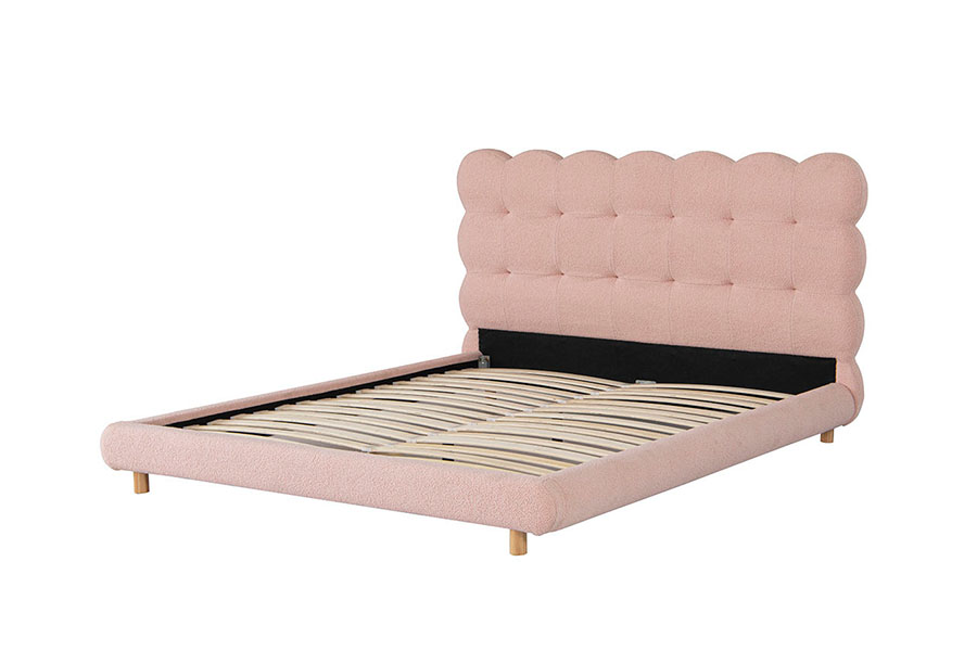 4134 Gestoffeerd bed met sherpawol en getuft Frans design