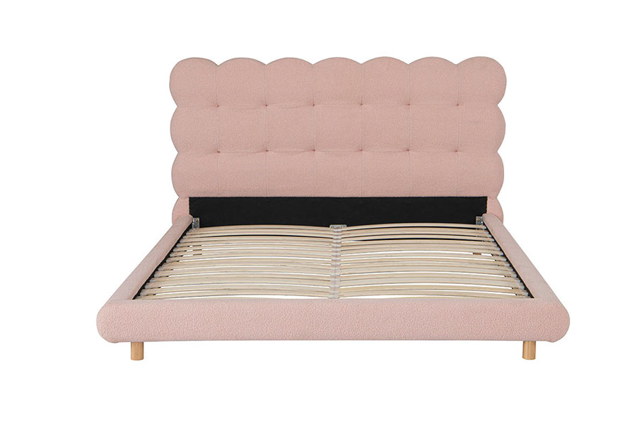 4134 Gestoffeerd bed met sherpawol en getuft Frans design