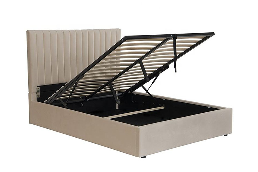 4088 Licht luxe fluwelen poef bedframe met opbergruimte
