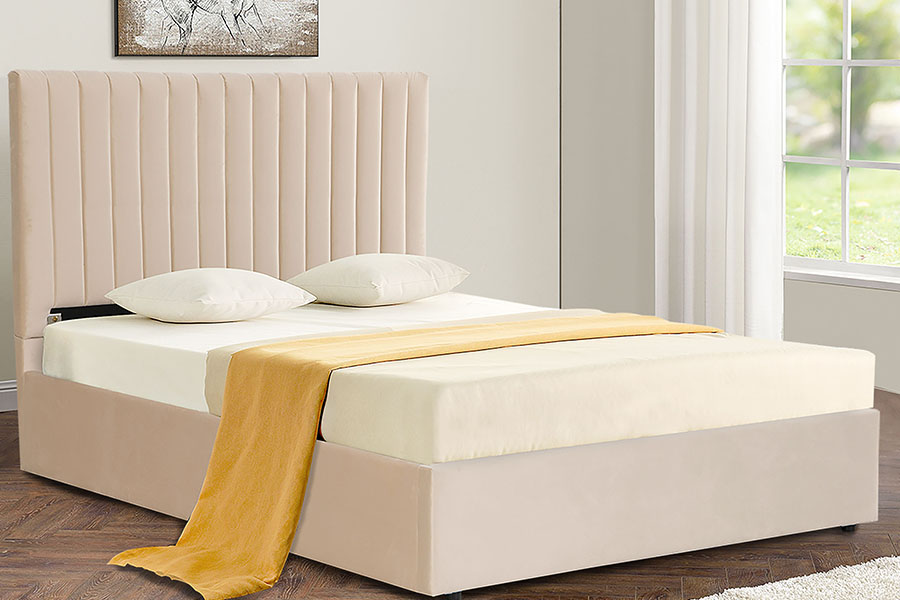 4088 Licht luxe fluwelen poef bedframe met opbergruimte