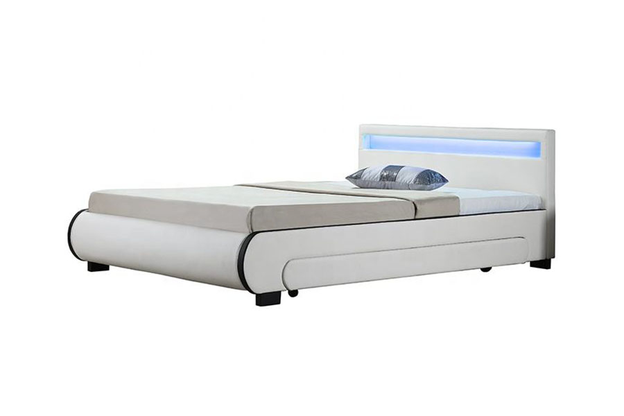 1135-1D LED-opbergbed met gestoffeerde lade van PU-leer