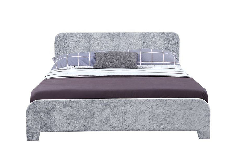 1142-3 Modern, gestoffeerd bed in één doos van linnenstof