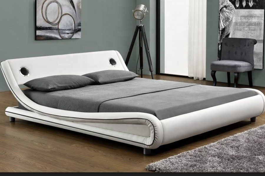 1140S Gaslift Muziekluidspreker Bedframe van synthetisch leer