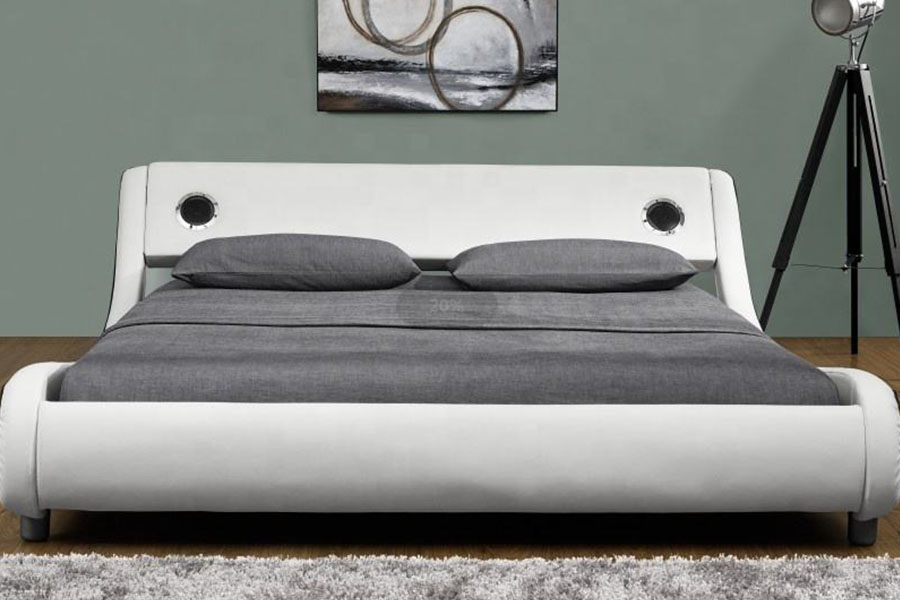 1140S Gaslift Muziekluidspreker Bedframe van synthetisch leer